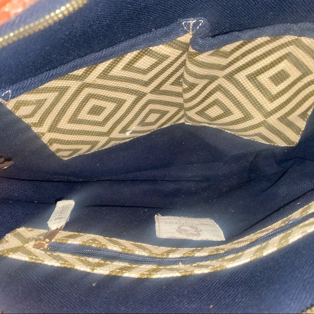 Spartina 449 Yemassee Trail Pocket Hobo natural linen & genuine leather Bag - Picture 7 of 16